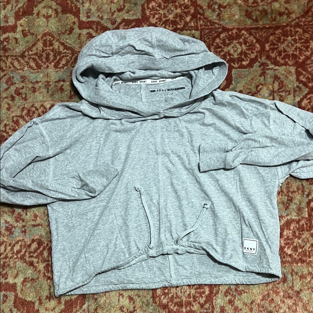 DKNY Heather Gray Casual Hoodie
